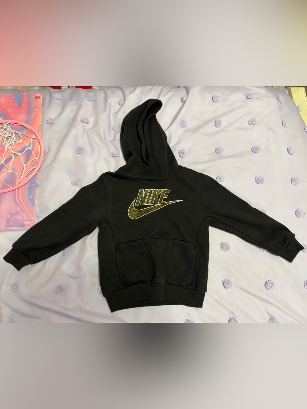 Nike Kids Black Hoodie with Cheetah Logo